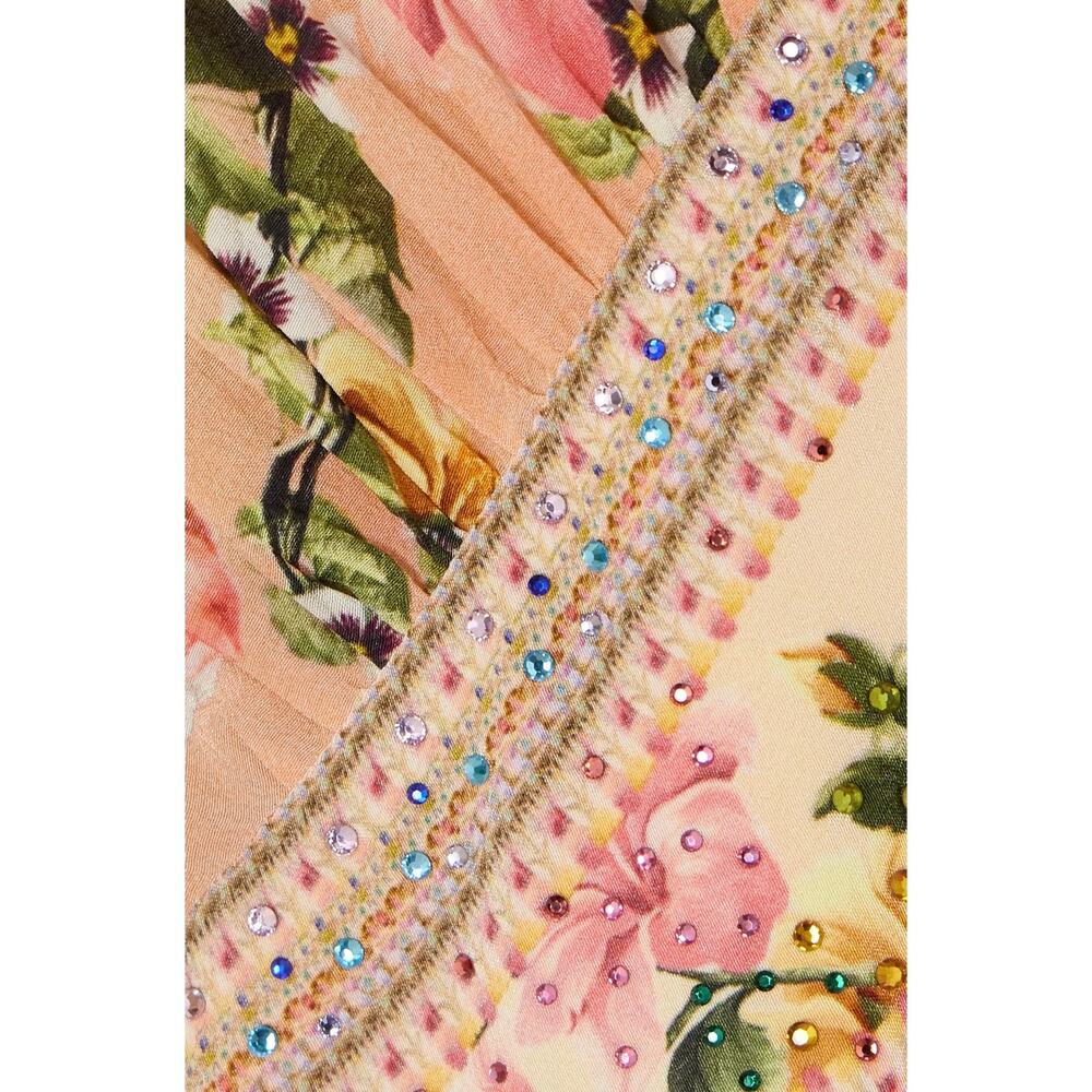 Camilla White Lotus Crystal-Embellished Silk/Satin Maxi Dress - Picture 4 of 4